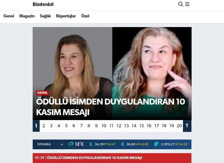 Bizden Bil Gazetesinde 10 Kasım'a Özel Mesajmız