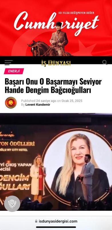 İş Dünyası Dergisi: Başarı Onu O Başarmayı Seviyor Hande Dengim Bağcıoğulları 